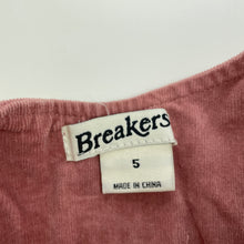 Load image into Gallery viewer, Girls Breakers, stretch corduory casual dress, GUC, size 5, L: 54cm
