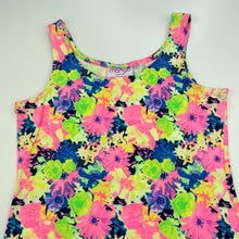 Load image into Gallery viewer, Girls Mango, colourful floral stretchy casual dress, GUC, size 10, L: 64cm