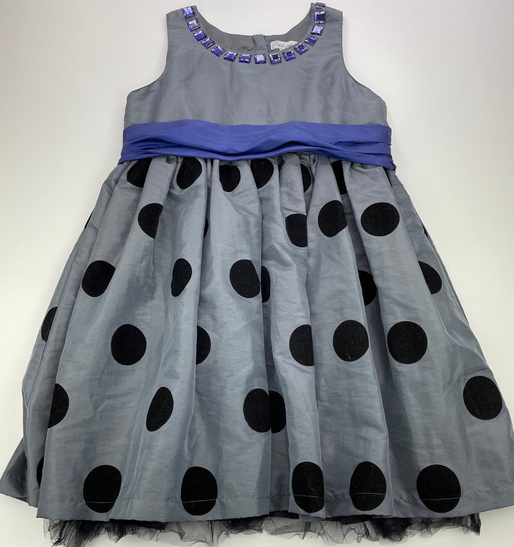 Girls Patch Princess, lined embellished party dress, GUC, size 1, L: 72cm