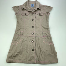 Load image into Gallery viewer, Girls Pumpkin Patch, stretch cotton shirt dress, flowers, EUC, size 6, L: 58cm