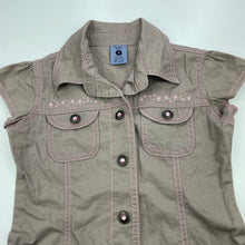 Load image into Gallery viewer, Girls Pumpkin Patch, stretch cotton shirt dress, flowers, EUC, size 6, L: 58cm