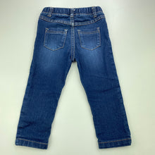 Load image into Gallery viewer, unisex Dymples, lightweight stretch denim pants, elasticated, Inside leg: 28cm, GUC, size 2,  