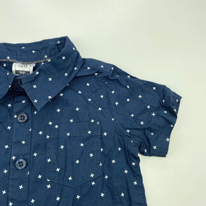 Boys Kids & Co, navy cotton short sleeve shirt, GUC, size 0,  