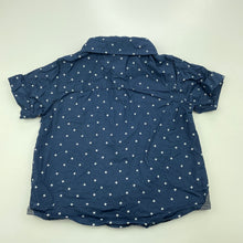 Load image into Gallery viewer, Boys Kids &amp; Co, navy cotton short sleeve shirt, GUC, size 0,  