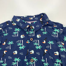 Load image into Gallery viewer, Boys Dymples, navy cotton short sleeve shirt, EUC, size 2,  