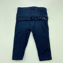 Load image into Gallery viewer, Girls Kids &amp; Co, stretchy denim rufflle leggings, elasticated, EUC, size 00,  