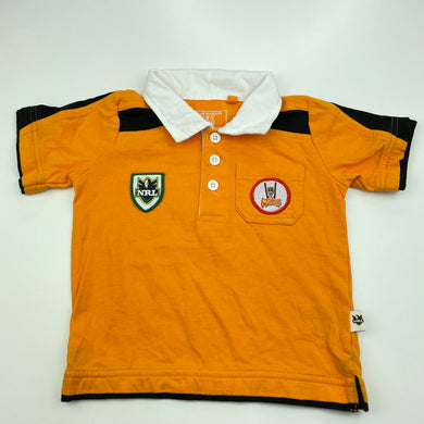 unisex NRL Official, Wests Tigers cotton polo shirt / top, EUC, size 00,  