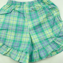 Load image into Gallery viewer, Girls checked, lightweight cotton shorts, elasticated, EUC, size 00,  