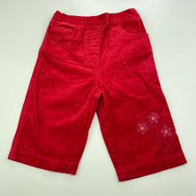 Load image into Gallery viewer, Girls Target, embroidered velvet cotton pants, elasticated, EUC, size 00,  