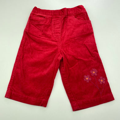 Girls Target, embroidered velvet cotton pants, elasticated, EUC, size 00,  