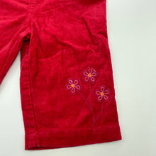 Load image into Gallery viewer, Girls Target, embroidered velvet cotton pants, elasticated, EUC, size 00,  