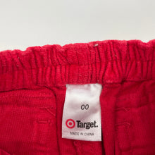 Load image into Gallery viewer, Girls Target, embroidered velvet cotton pants, elasticated, EUC, size 00,  