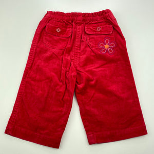 Girls Target, embroidered velvet cotton pants, elasticated, EUC, size 00,  