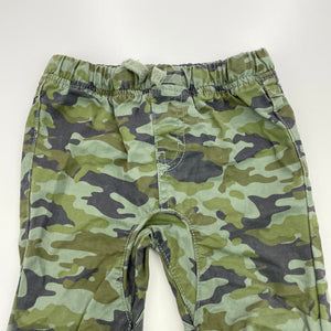 Boys Dymples, camo print cotton pants, elasticated, GUC, size 1,  