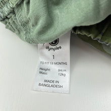 Load image into Gallery viewer, Boys Dymples, camo print cotton pants, elasticated, GUC, size 1,  