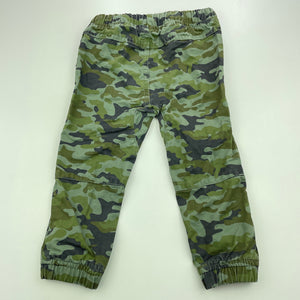 Boys Dymples, camo print cotton pants, elasticated, GUC, size 1,  