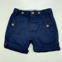 Load image into Gallery viewer, Boys Dymples, navy cotton shorts, adjustable, GUC, size 1,  