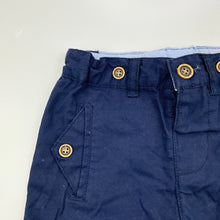 Load image into Gallery viewer, Boys Dymples, navy cotton shorts, adjustable, GUC, size 1,  