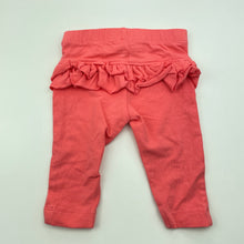Load image into Gallery viewer, Girls Tiny Little Wonders, coral ruffle leggings / bottoms, EUC, size 0000,  