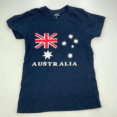 unisex HOXLEY AUSTRALIA, navy cotton t-shirt / top, EUC, size 4,  