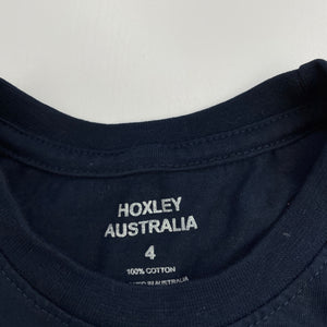 unisex HOXLEY AUSTRALIA, navy cotton t-shirt / top, EUC, size 4,  