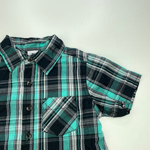 Boys H&T, checked cotton short sleeve shirt, GUC, size 2,  