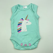 Load image into Gallery viewer, Girls Baby Berry, cotton singletsuit / romper, unicorn, EUC, size 00000,  