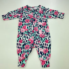 Load image into Gallery viewer, Girls Dymples, colourful floral zip romper, EUC, size 000,  