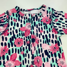 Load image into Gallery viewer, Girls Dymples, colourful floral zip romper, EUC, size 000,  