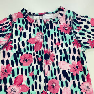 Girls Dymples, colourful floral zip romper, EUC, size 000,  
