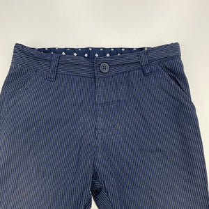 Boys Peter Morrissey, navy lightweight cotton pants, adjustable, Inside leg: 24.5cm, GUC, size 1,  