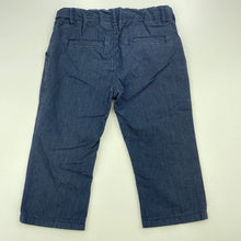 Load image into Gallery viewer, Boys Peter Morrissey, navy lightweight cotton pants, adjustable, Inside leg: 24.5cm, GUC, size 1,  