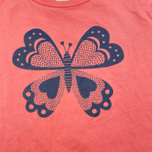 Girls Neon, cotton pyjama t-shirt / top, butterfly, EUC, size 1,  