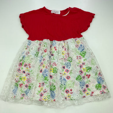 Girls WILL MERRY, floral lightweight party dress, EUC, size 2, L: 46cm