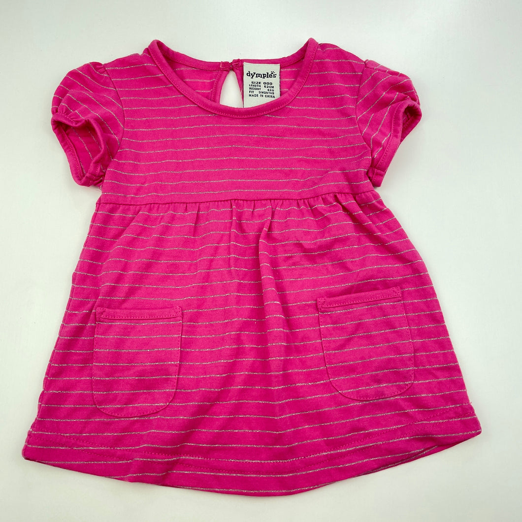 Girls Dymples, lightweight casual dress, EUC, size 000, L: 33cm