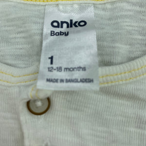 unisex Anko, cotton singlet / tank top, GUC, size 1,  