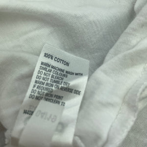 Boys Anko, white cotton t-shirt / top, GUC, size 6,  