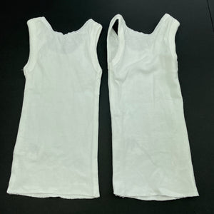 unisex Anko, set of 2 white cotton singlet tops, EUC, size 0000,  
