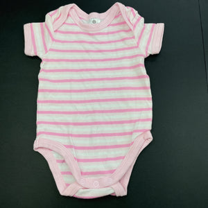 Girls Target, pink stripe cotton bodysuit / romper, EUC, size 000,  