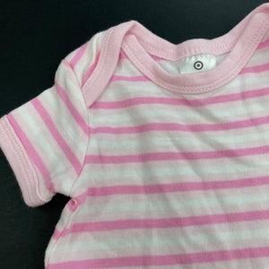 Girls Target, pink stripe cotton bodysuit / romper, EUC, size 000,  