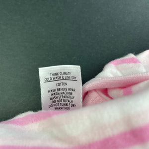 Girls Target, pink stripe cotton bodysuit / romper, EUC, size 000,  