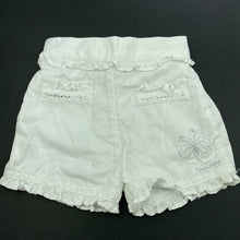 Load image into Gallery viewer, Girls Baby Baby, embellished lightweight cotton shorts, elasticated, EUC, size 000,  