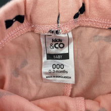 Load image into Gallery viewer, Girls Kids &amp; Co, cotton footed leggings / bottoms, EUC, size 000,  