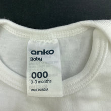 Load image into Gallery viewer, Girls Anko, white cotton bodysuit / romper, EUC, size 000,  