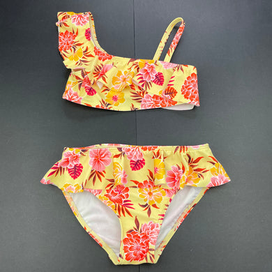Girls Mango, floral swim top & bottoms, FUC, size 4,  