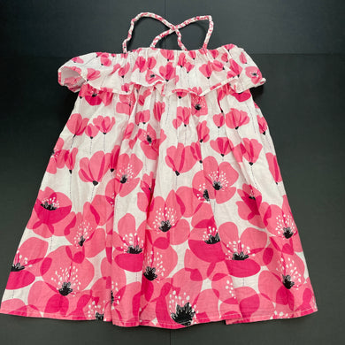 Girls Milkshake, lightweight floral cotton summer dress, FUC, size 3, L: 60cm