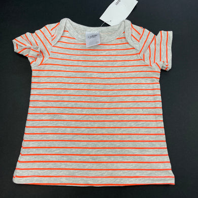 unisex Target, grey & orange stripe t-shirt / top, NEW, size 00,  