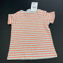 Load image into Gallery viewer, unisex Target, grey &amp; orange stripe t-shirt / top, NEW, size 00,  