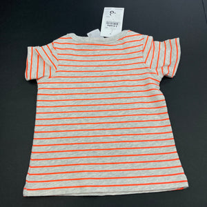 unisex Target, grey & orange stripe t-shirt / top, NEW, size 00,  