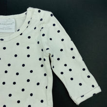 Load image into Gallery viewer, unisex Marquise, ribbed navy spot bodysuit / romper, GUC, size 000,  